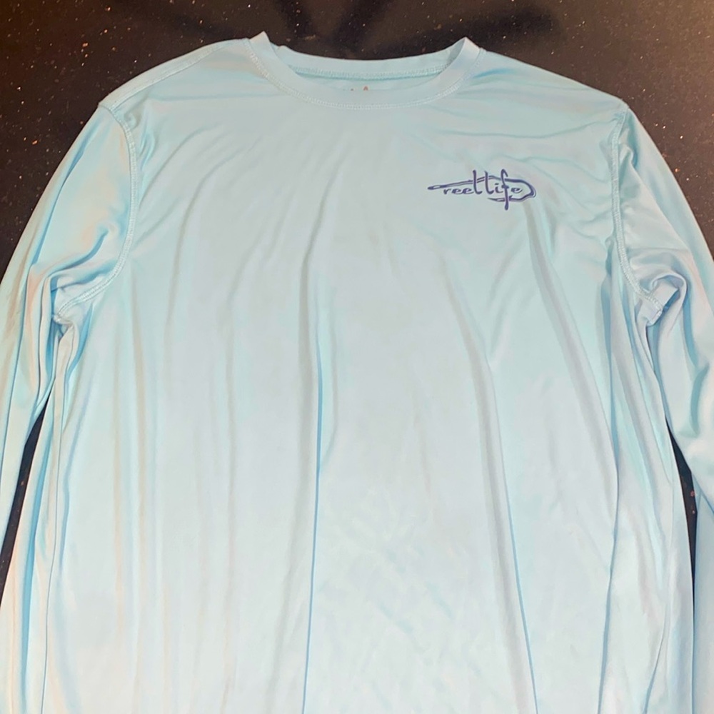 XL Light Blue Reel Life Fishing long Sleeve